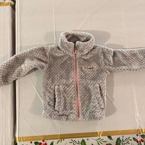 Columbia Fire Side Sherpa Jacket Gray Full Zip Pocket Outdoor Hiking Size 2T